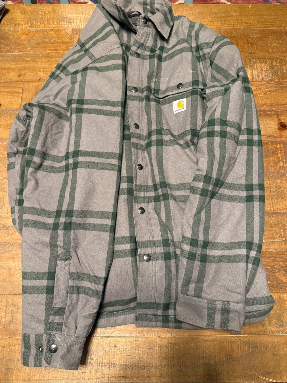 Carhartt Sherpa Lined Plaid Jacket Weather Ash
